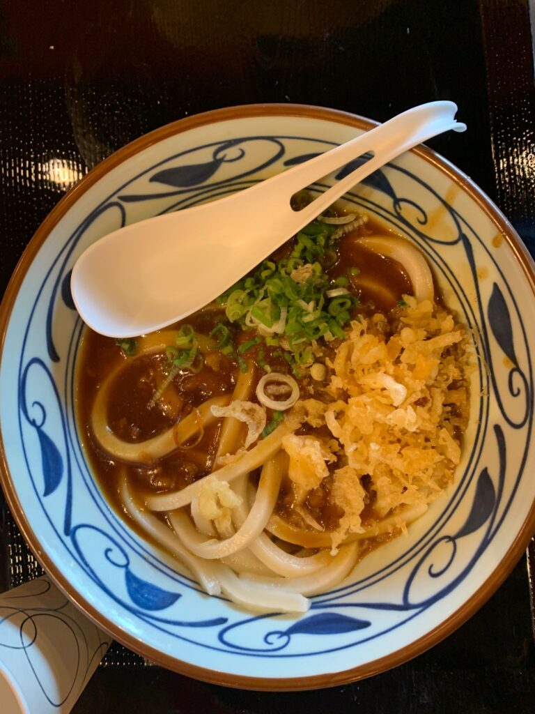 Marugame udon- displayed is the curry udon, a distinguished dish from the curry nikutama